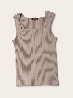 Belldini Neutral Beige Ribbed Knit Tank Top Size S